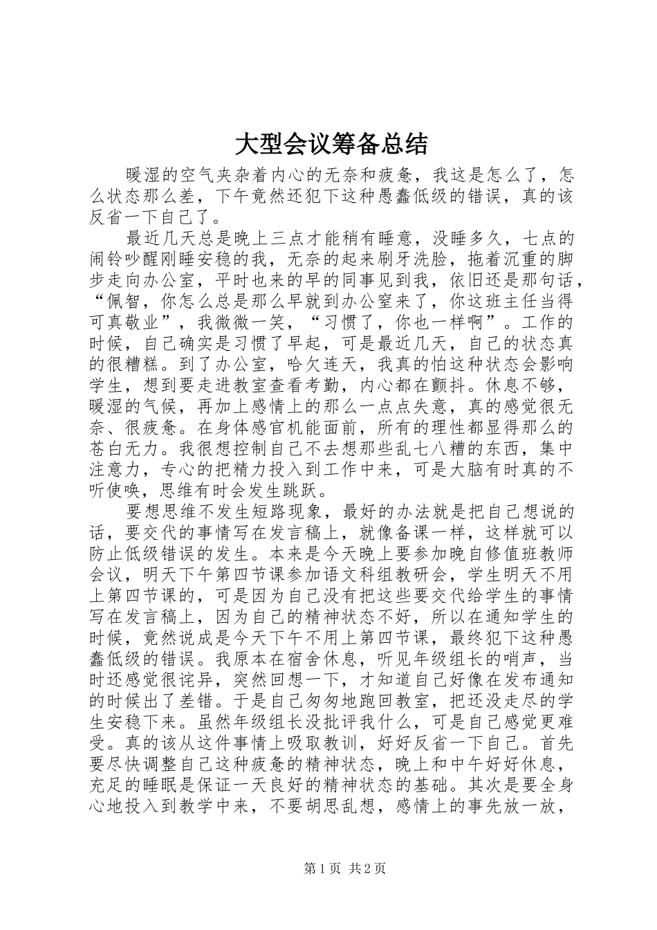 2024年大型会议筹备总结_第1页