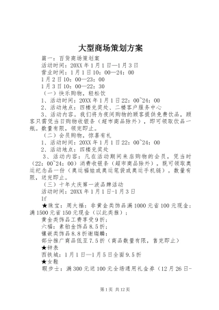 2024年大型商场策划方案