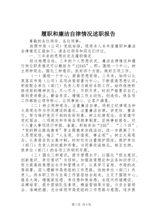 2024年履职和廉洁自律情况述职报告