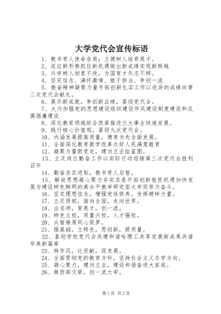 2024年大学党代会宣传标语