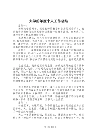 2024年大学的年度个人工作总结