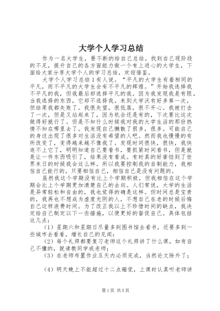 2024年大学个人学习总结