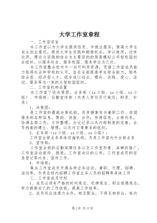 2024年大学工作室章程