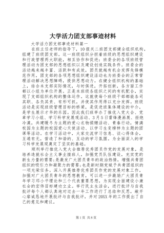 2024年大学活力团支部事迹材料