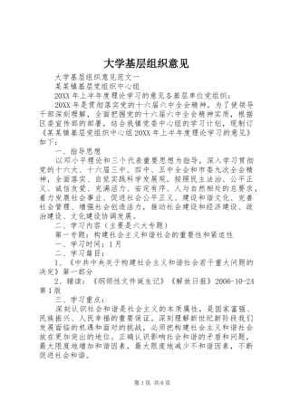 2024年大学基层组织意见