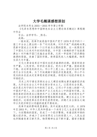 2024年大学毛概课感想原创