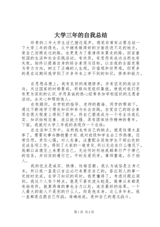 2024年大学三年的自我总结