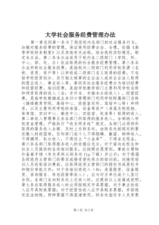 2024年大学社会服务经费管理办法