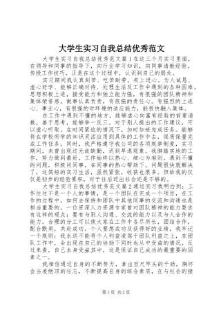 2024年大学生实习自我总结优秀范文