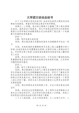 2024年大学团日活动总结书