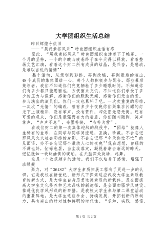 2024年大学团组织生活总结