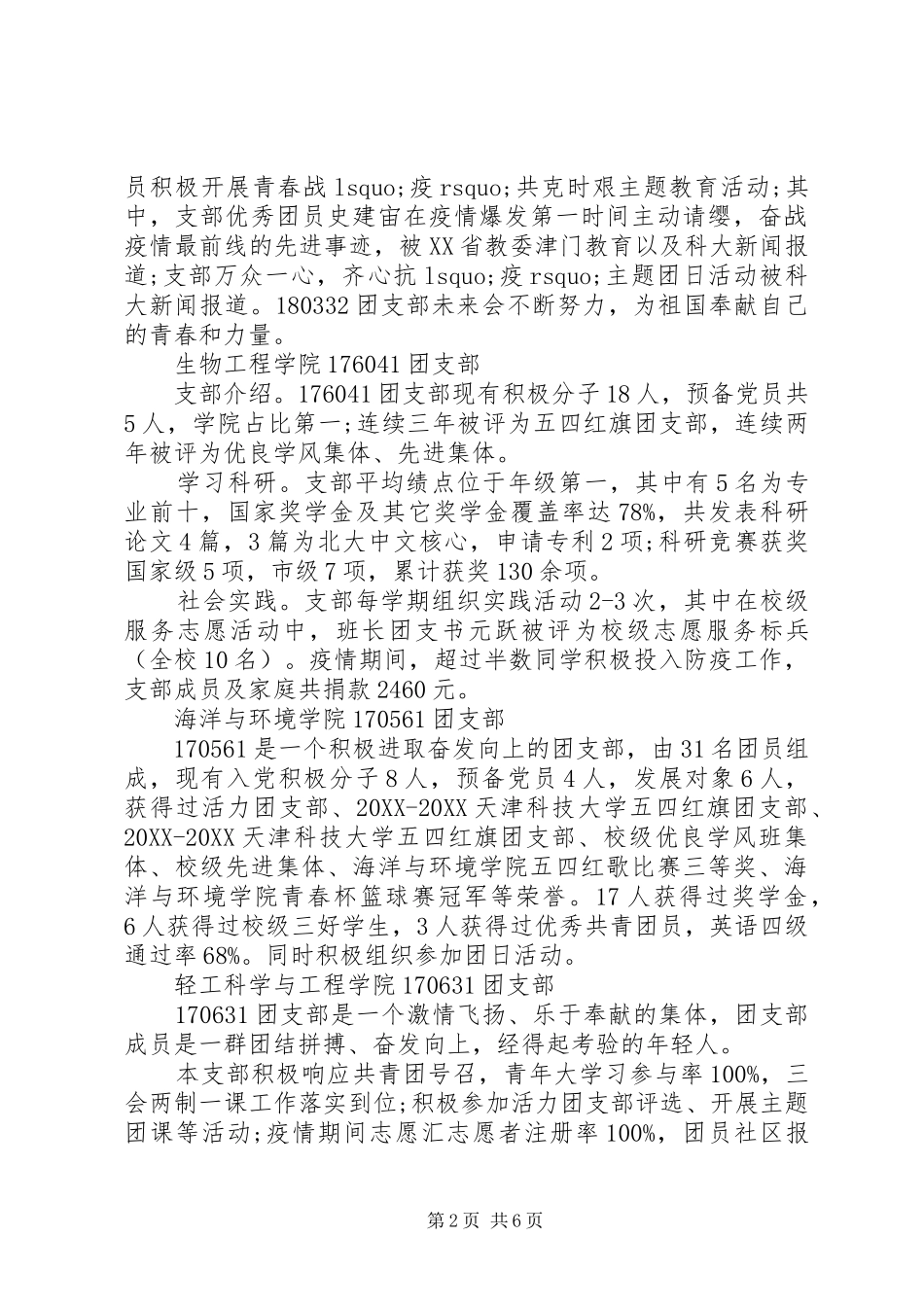 2024年大学五四红旗团支部事迹材料两篇_第2页