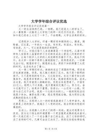 2024年大学学年综合评议优选