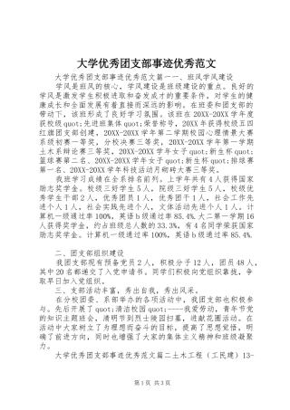 2024年大学优秀团支部事迹优秀范文