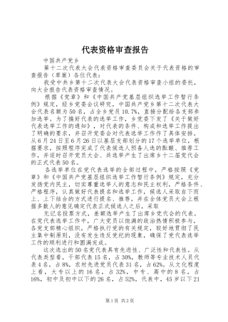 2024年代表资格审查报告