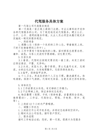 2024年代驾服务具体方案