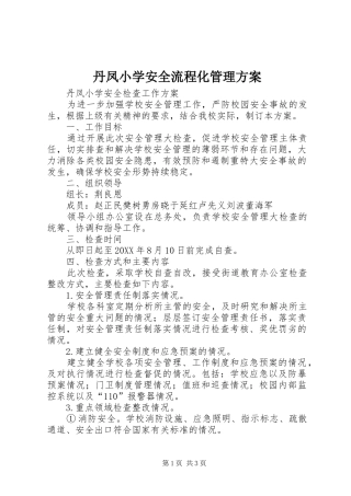 2024年丹凤小学安全流程化管理方案