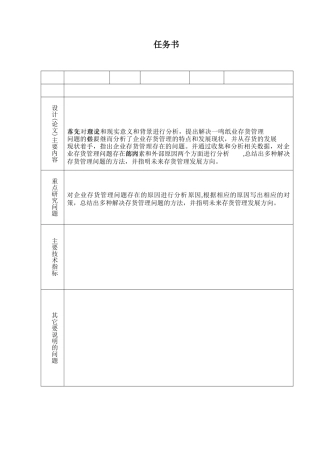 xx企业存货管理中存在的问题和对策分析研究  财务管理专业