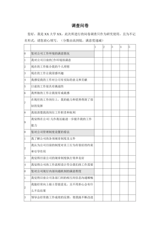调查问卷-员工满意+绩效