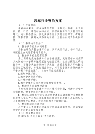 2024年涉车行业整治方案