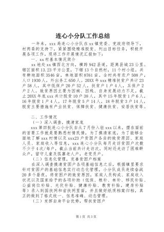 2024年连心小分队工作总结