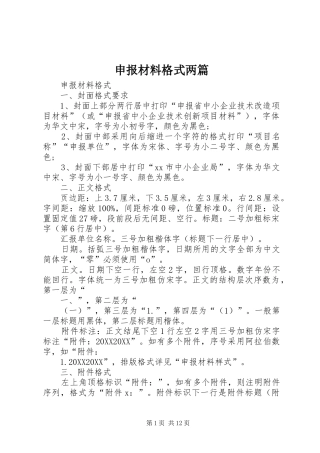 2024年申报材料格式两篇