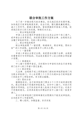 2024年联合审批工作方案