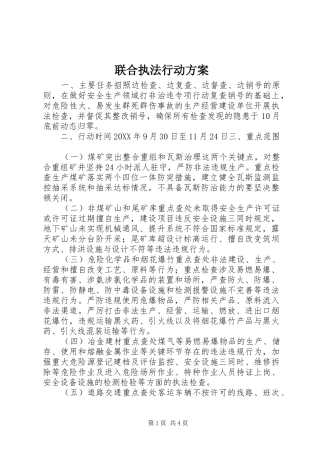 2024年联合执法行动方案