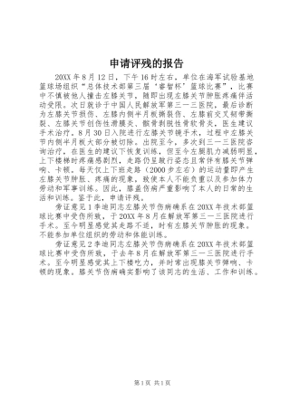 2024年申请评残的报告