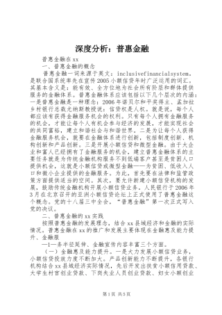 2024年深度分析普惠金融