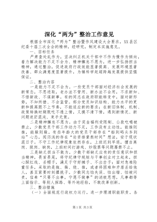 2024年深化两为整治工作意见
