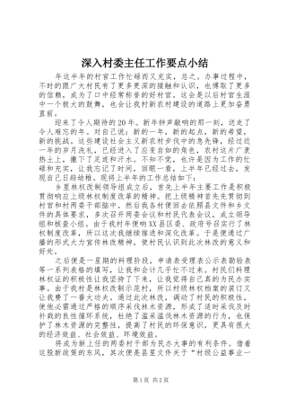 2024年深入村委主任工作要点小结