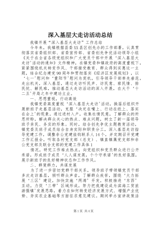 2024年深入基层大走访活动总结