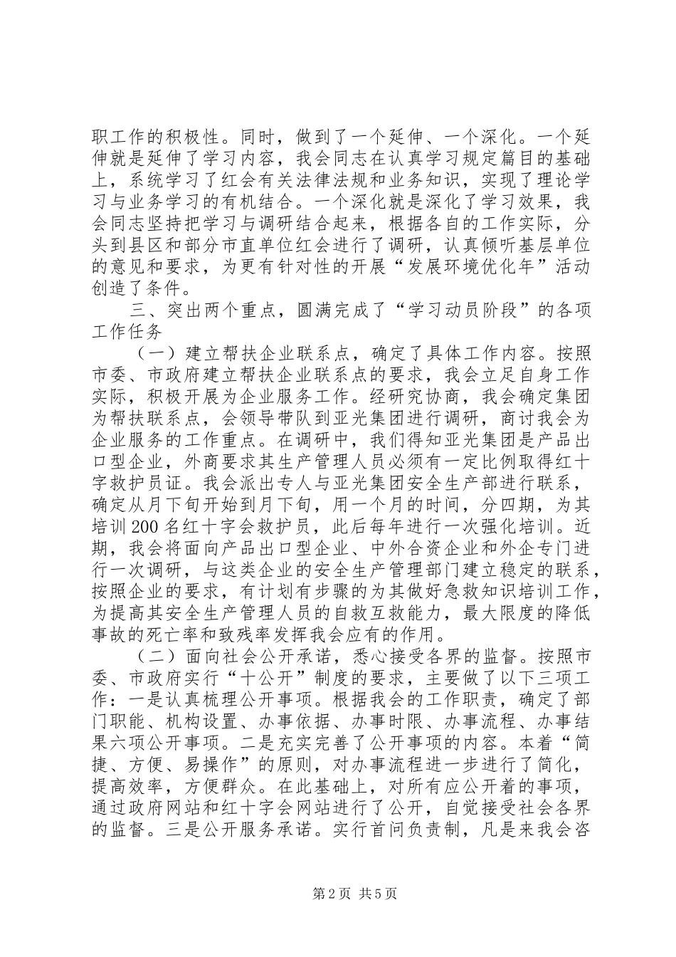 2024年深入推进发展环境优化年活动情况报告提纲_第2页