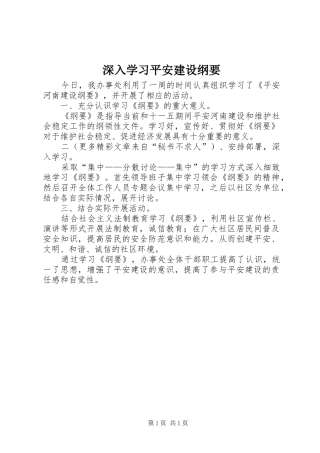 2024年深入学习平安建设纲要