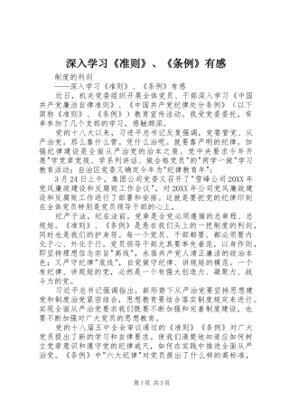 2024年深入学习准则条例有感