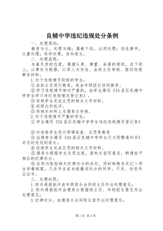 2024年良辅中学违纪违规处分条例