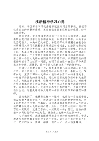 2024年沈浩精神学习心得