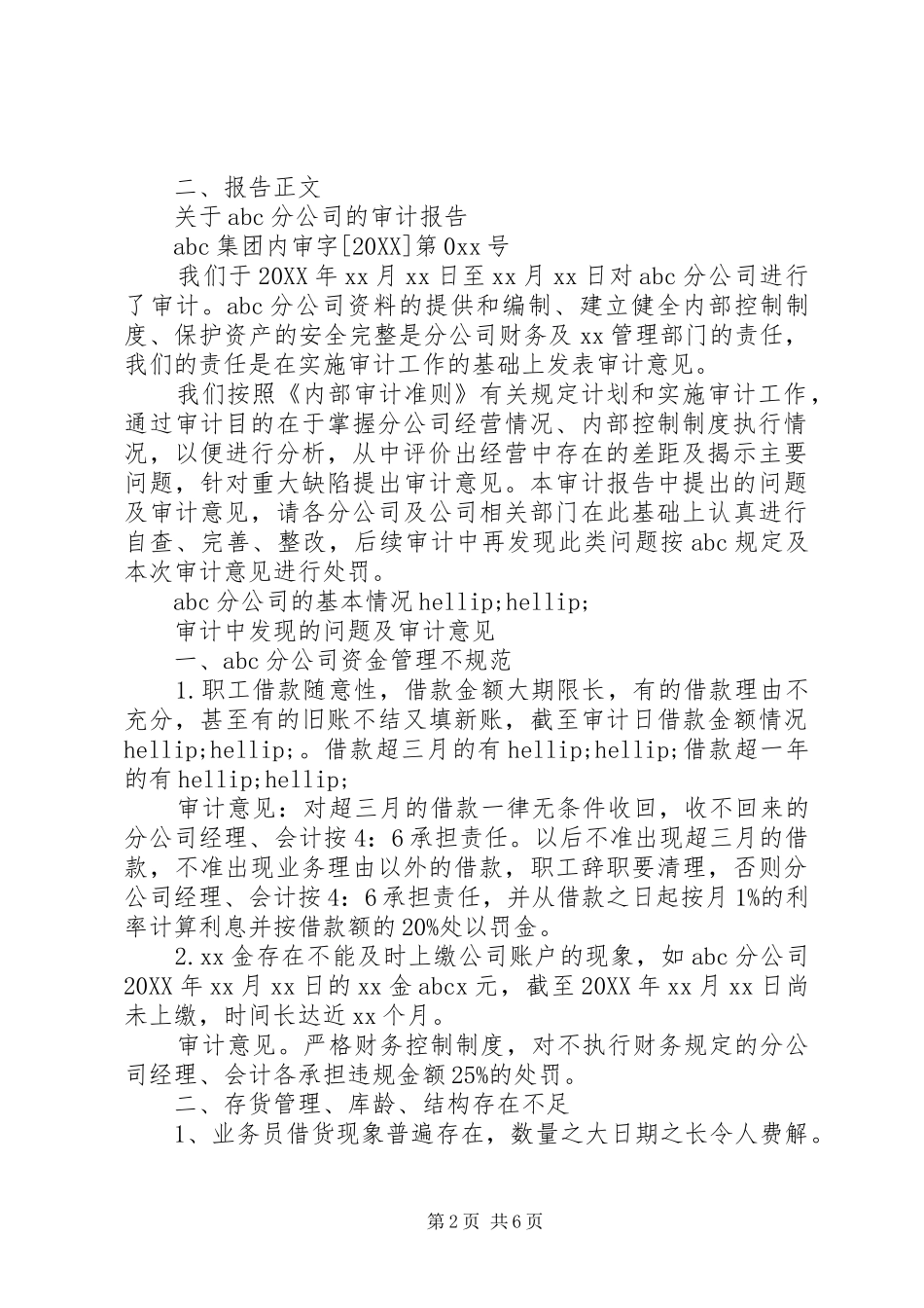 2024年审计报告真实范文_第2页