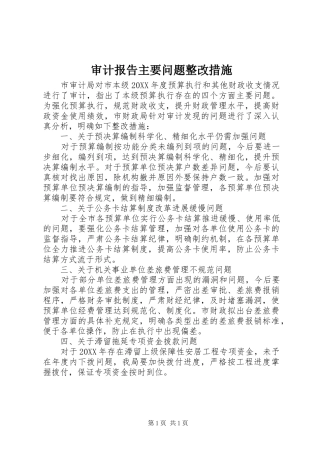 2024年审计报告主要问题整改措施