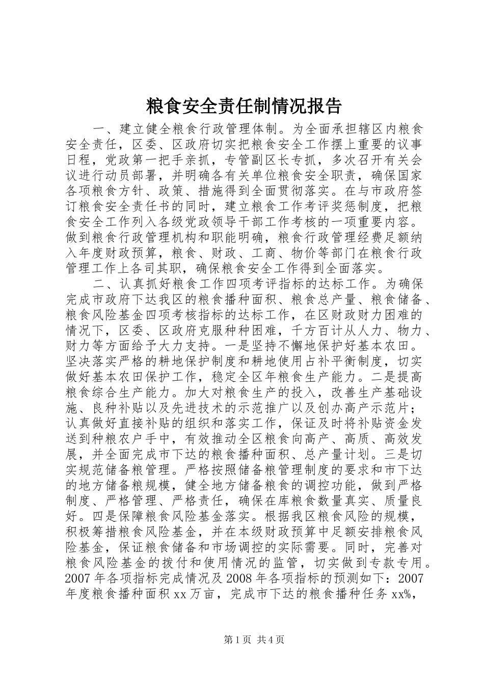 2024年粮食安全责任制情况报告_第1页