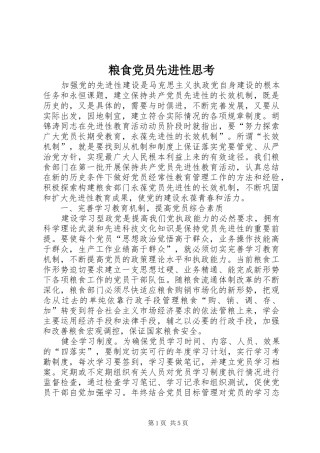 2024年粮食党员先进性思考