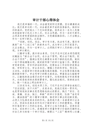 2024年审计干部心得体会