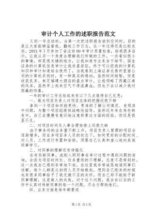 2024年审计个人工作的述职报告范文