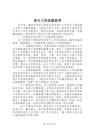 2024年审计工作实践思考