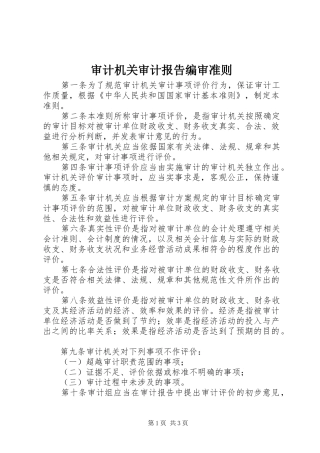 2024年审计机关审计报告编审准则