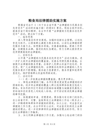 2024年粮食局法律援助实施方案