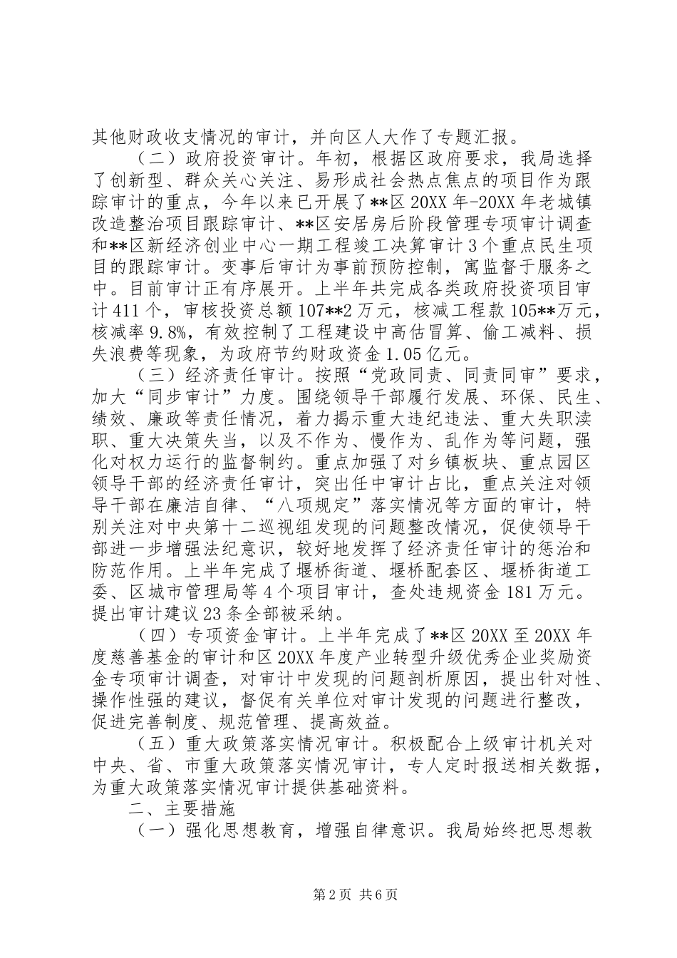 2024年审计局半年工作总结_第2页