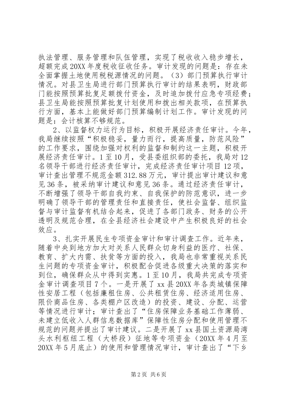 2024年审计局本年度审计工作总结_第2页