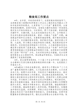 2024年粮食局工作要点